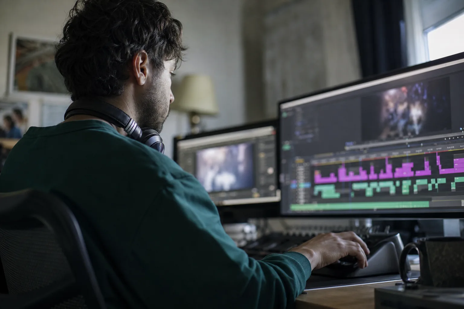 Video editor cutting short videos on a timeline